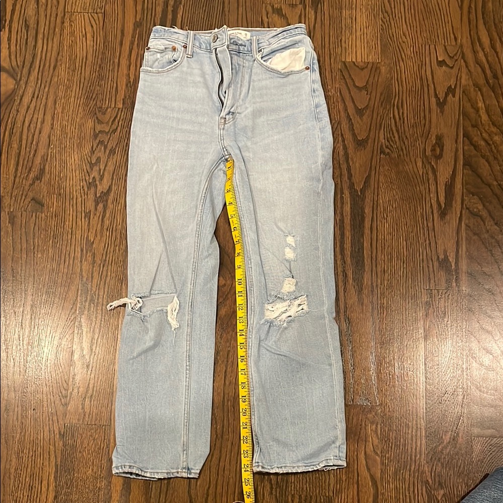 Abercrombie & Fitch Blue Ankle Cropped Jeans